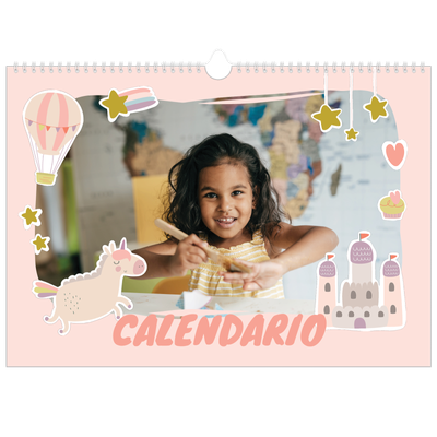 Calendario A3 horizontal — Unicornio arcoíris [portada]