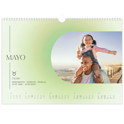 Calendario A3 horizontal — Degradado astrológico [portada]