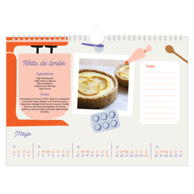 Calendario A4 horizontal — Año en recetas [portada]