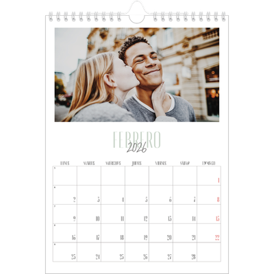 Calendario personalizado A4 — Tipografía mixta [Febrero]