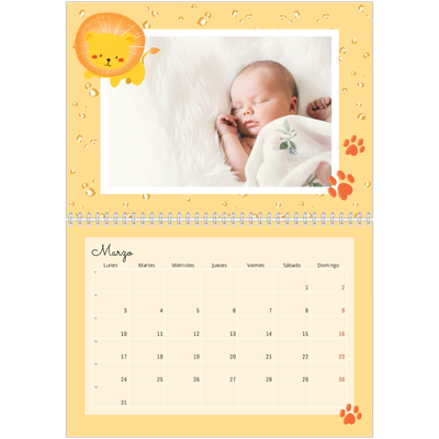 Calendario personalizado doble A4 — Animalitos [Marzo]