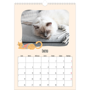 Calendario personalizado A3 — Gatos y garabatos