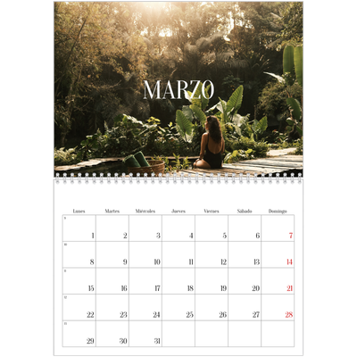 Calendario personalizado doble A4 — Escapada infinita [Marzo]