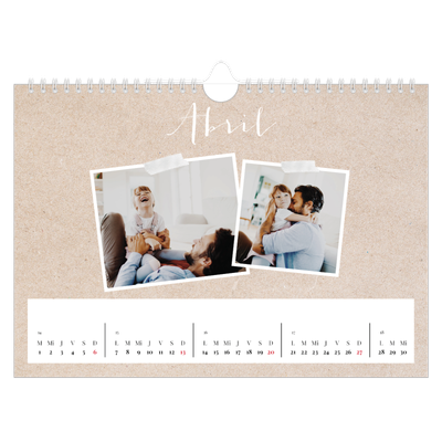Calendario A4 horizontal — Calendario scrapbook [Abril]