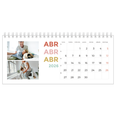 Calendarios de mesa — Tipografía colorida [Abril]