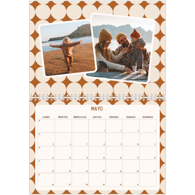 Calendario personalizado doble A4 — Patrones retro [portada]