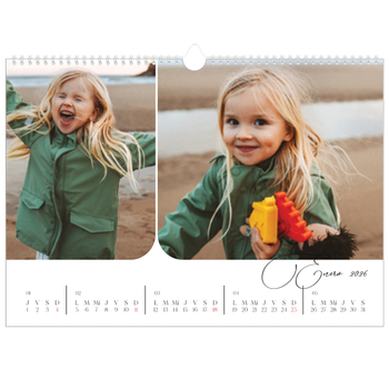 Calendario personalizado A3 horizontal  — Fotos y caligrafía