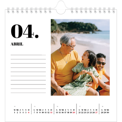 Calendarios Cuadrados — Serif y momentos [Abril]