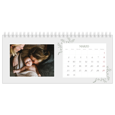 Calendarios de mesa — Flores dibujadas [Marzo]