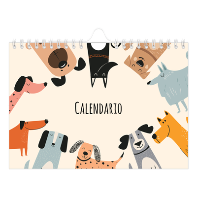 Calendario personalizado A5 — Perros y garabatos [portada]