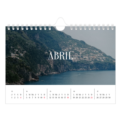 Calendario personalizado A5 — Escapada infinita [Abril]