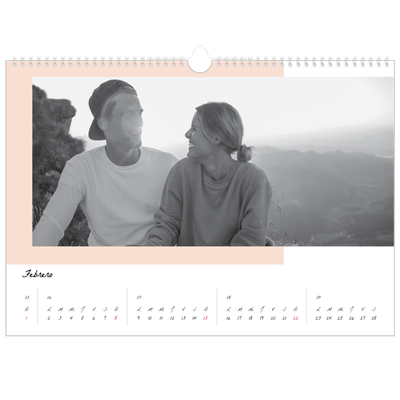 Calendario A3 horizontal — Pantallas de color [Febrero]
