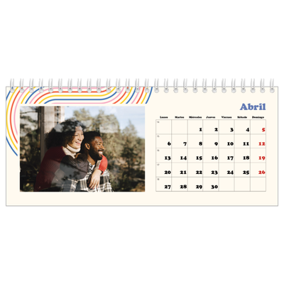 Calendarios de mesa — Líneas retro [Abril]