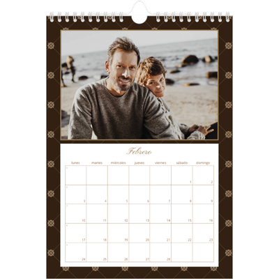 Calendario personalizado A4 — Vintage monocromo [Febrero]