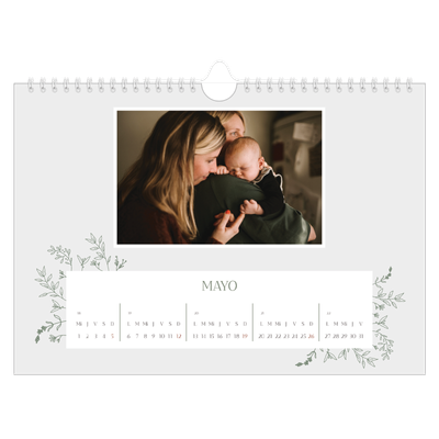 Calendario A4 horizontal — Flores dibujadas [portada]