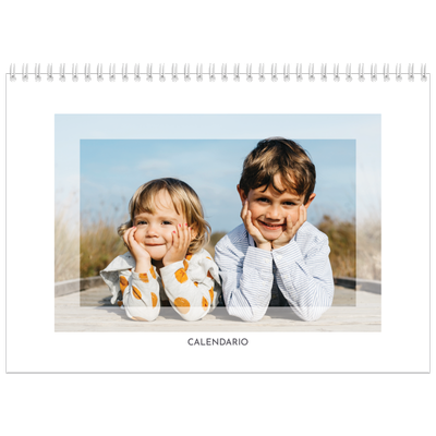 Calendario personalizado doble A4 — Marco transparente [portada]