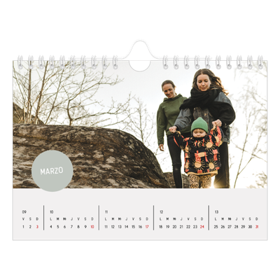 Calendario personalizado A5 — Pegatina de foto [Marzo]