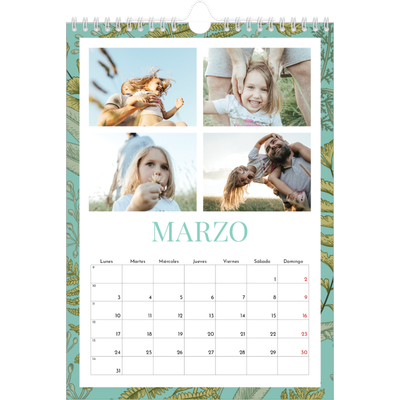 Calendario personalizado A4 — Tapiz floral [Marzo]