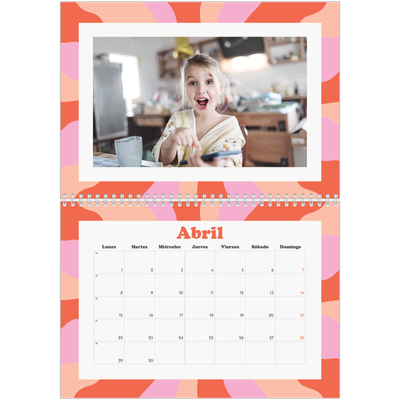 Calendario personalizado doble A4 — Juego de patrones [Abril]