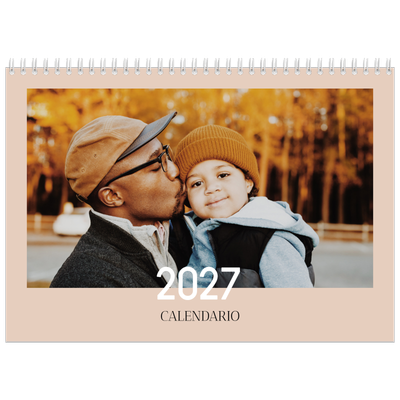 Calendario personalizado doble A4 — Texto superpuesto [portada]