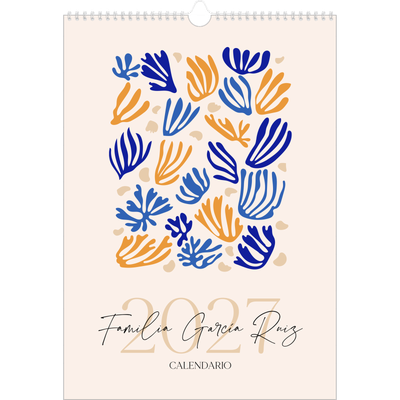 Calendarios A3 — Coral minimalista [portada]
