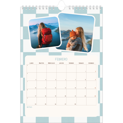 Calendario personalizado A4 — Patrones retro [Febrero]