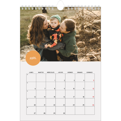 Calendario personalizado A4 — Pegatina de foto [Abril]