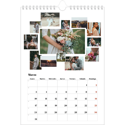 Calendario personalizado A4 — Formas de collage [Marzo]