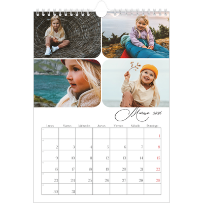 Calendario personalizado A4 — Fotos y caligrafía [Marzo]