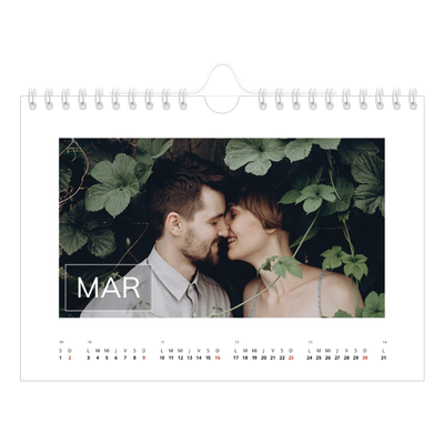 Calendario personalizado A5 — Fecha superpuesta [Marzo]