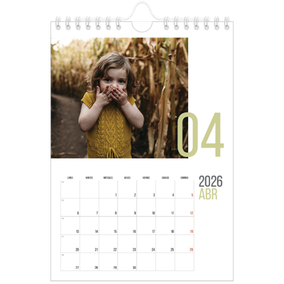 Calendario personalizado A5 — Meses numerados [Abril]