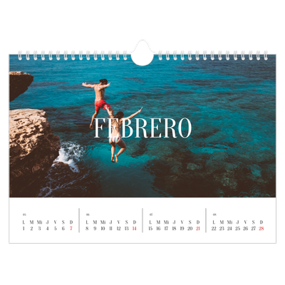 Calendario A4 horizontal — Escapada infinita [Febrero]