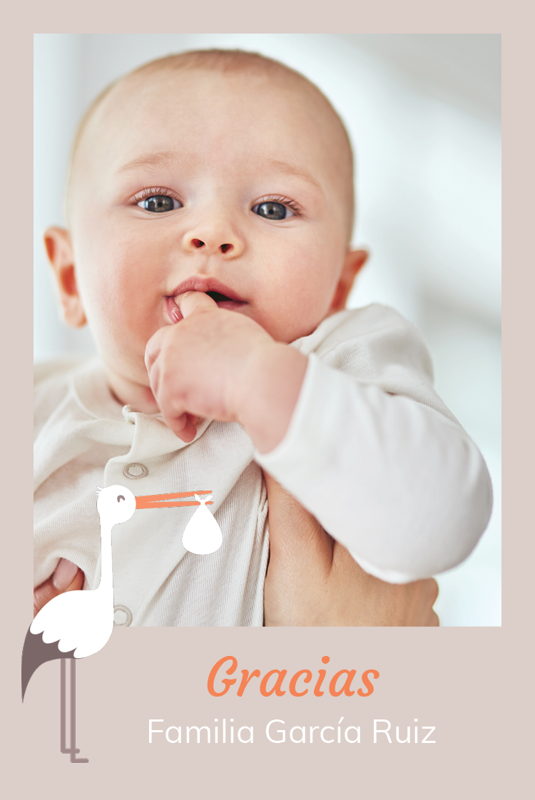 Tarjetas de agradecimiento — Mi amiga la cigüeña