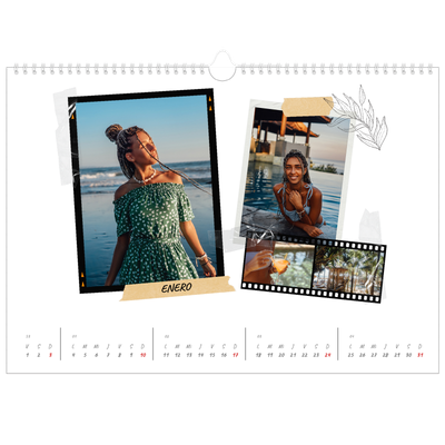 Calendario A3 horizontal — Scrapbook con estilo [Enero]