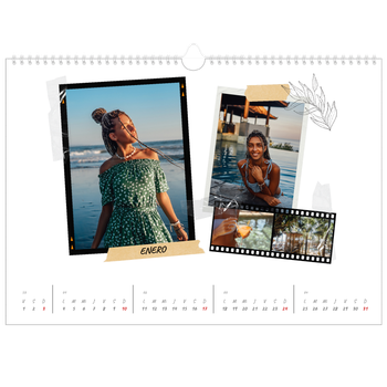 Calendario personalizado A3 horizontal  — Scrapbook con estilo