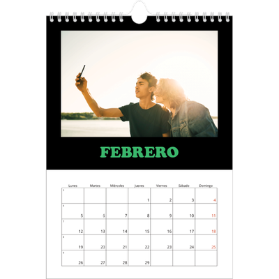 Calendario personalizado A4 — Tipo divertido [Febrero]