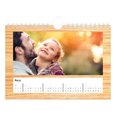 Calendario personalizado A5 — Madera [Marzo]