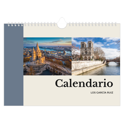 Calendario A4 horizontal — Lugares del mundo [portada]
