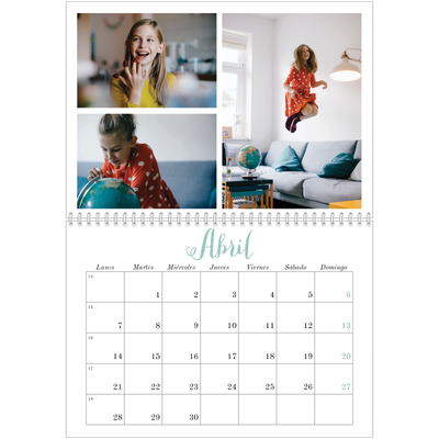 Calendario personalizado doble A4 — Hola, mundo [Abril]