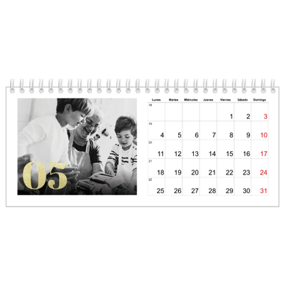 Calendarios de mesa — Números grandes de purpurina [portada]