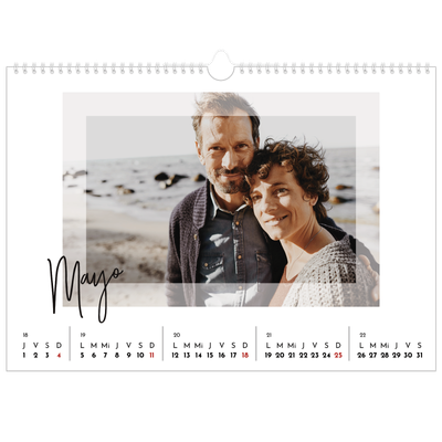 Calendario A3 horizontal — Marco transparente [portada]