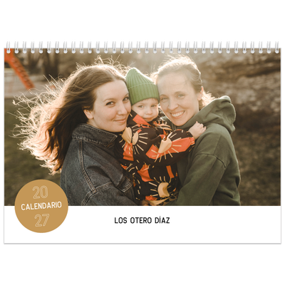 Calendario personalizado doble A4 — Pegatina de foto [portada]