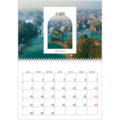 Calendario personalizado doble A4 — El arco abierto [Marzo]