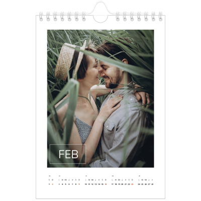 Calendario personalizado A5 — Fecha superpuesta [Febrero]