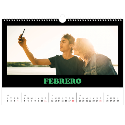 Calendario A3 horizontal — Tipo divertido [Febrero]