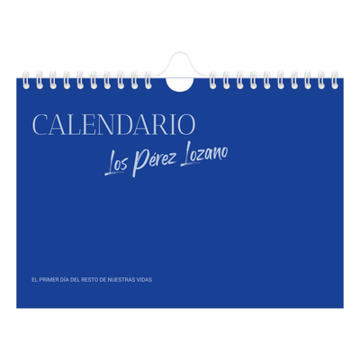 Calendario personalizado A5 — Clásico cobalto [portada]
