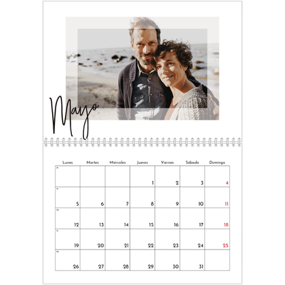 Calendario personalizado doble A4 — Marco transparente [portada]