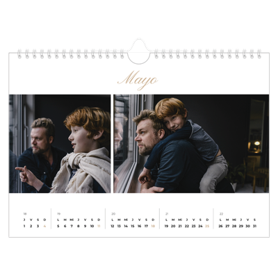Calendario A4 horizontal — Cajas de tiras de fotos [portada]