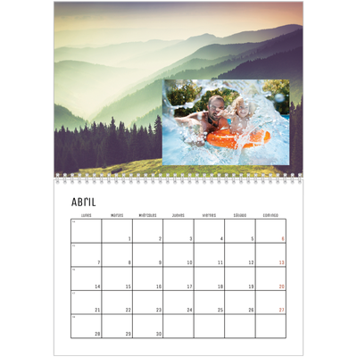 Calendario personalizado doble A4 — De vuelta a la naturaleza [Abril]