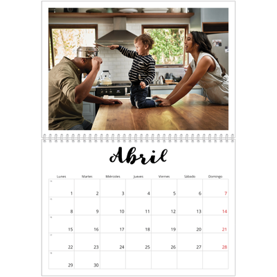 Calendario personalizado doble A4 — Escrito a mano [Abril]